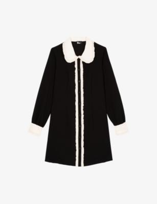 Frill-Collar Contrast-Trim Woven Mini Dress by THE KOOPLES