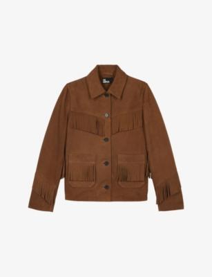 Fringed Button-Down Suede Jacket by THE KOOPLES