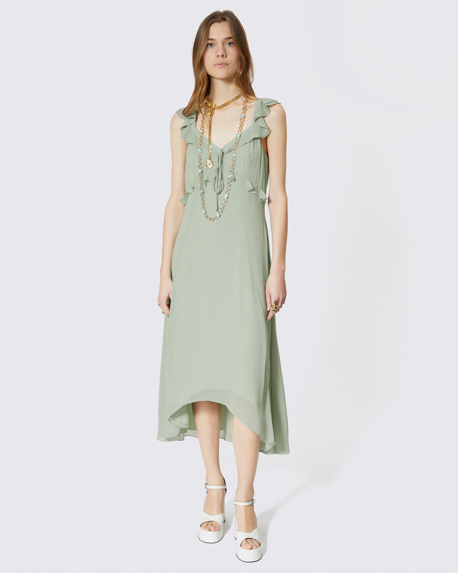 Green ruffled maxi dress by THE KOOPLES