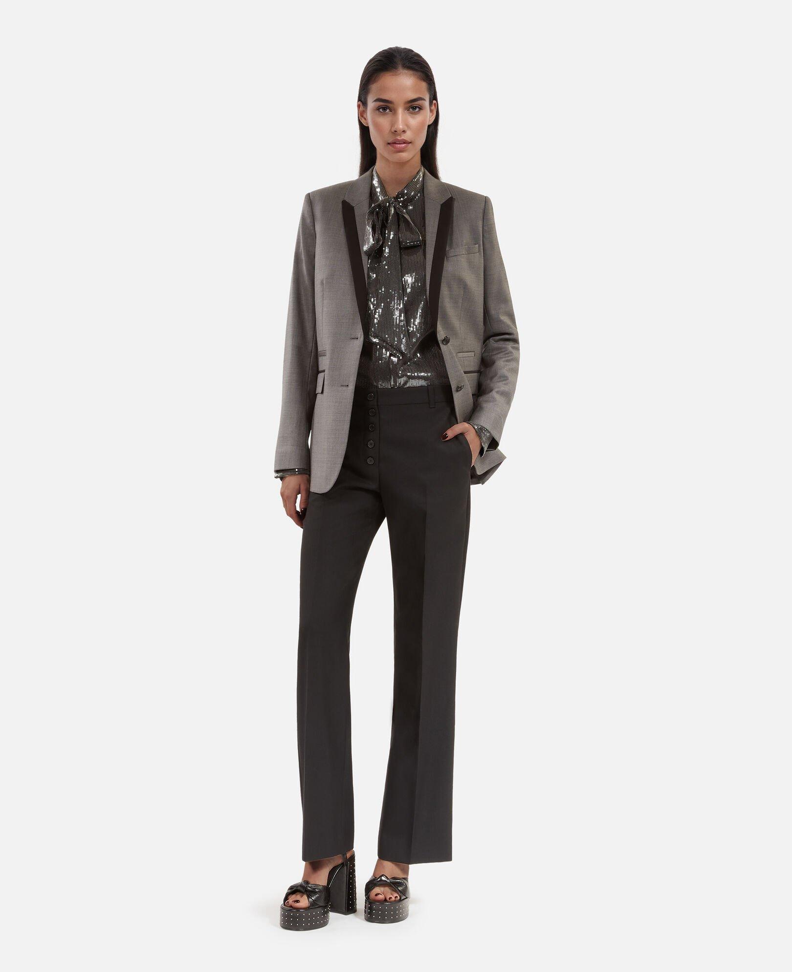 Grey straight suit jacket by THE KOOPLES