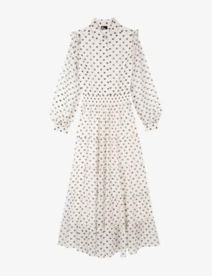 Heart-Print Tiered-Hem Woven Maxi Dress by THE KOOPLES