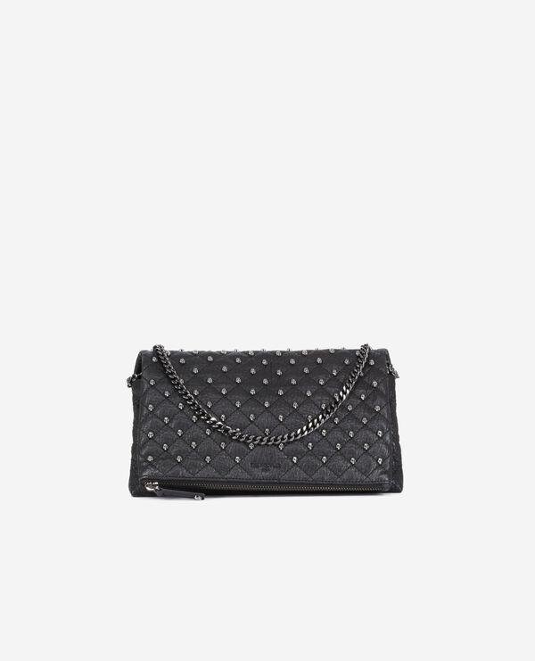Heritage small black leather pouch with skulls by THE KOOPLES