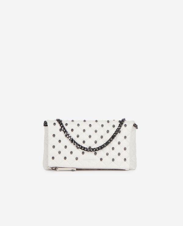 Heritage small white leather pouch with skulls by THE KOOPLES