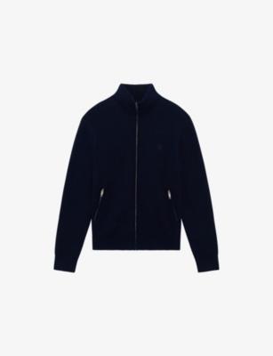 High-Neck Zip-Up Stretch-Knit Cardigan by THE KOOPLES