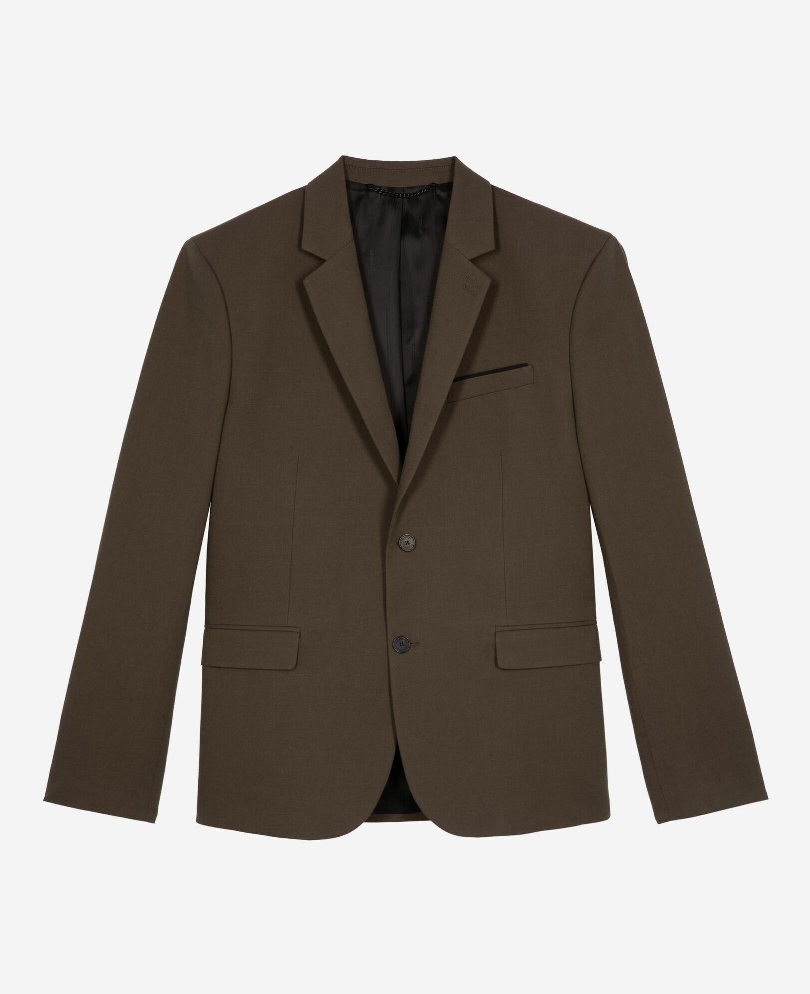 Khaki cotton - linen suit jacket by THE KOOPLES