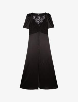 Lace-Embroidered Puff-Sleeve Silk Maxi Dress by THE KOOPLES