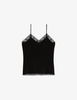 Lace-Embroidered V-neck Satin Cami by THE KOOPLES