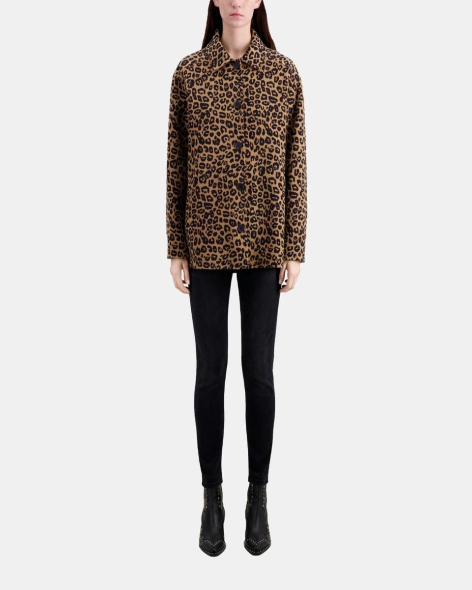 Leopard overshirt jacket in wool blend by THE KOOPLES