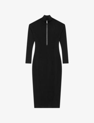 Long-Sleeved Zip-Up Wool-Blend Midi Dress by THE KOOPLES
