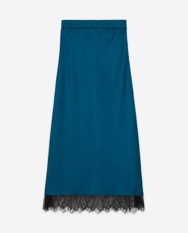 Long blue skirt with lace details by THE KOOPLES