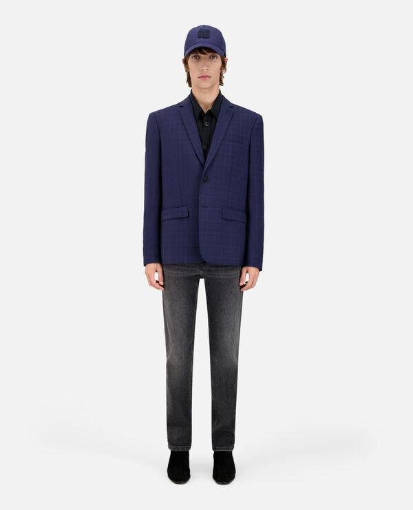Navy blue Prince of Wales wool suit jacket by THE KOOPLES