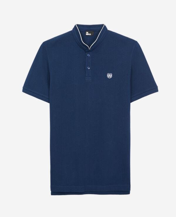 Navy blue officer collar polo shirt by THE KOOPLES
