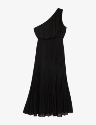 One-Shoulder Pleated Woven Midi Dress by THE KOOPLES