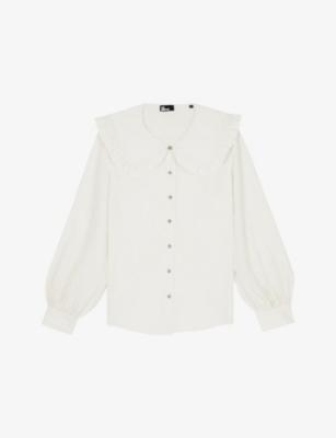 Oversized-Collar Long-Sleeved Silk Shirt by THE KOOPLES