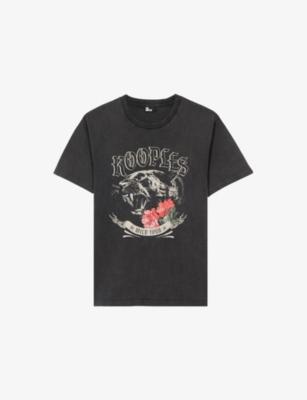 Panther-Print Washed Cotton-Jersey T-Shirt by THE KOOPLES