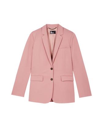 Pastel pink linen and cotton straight suit jacket by THE KOOPLES