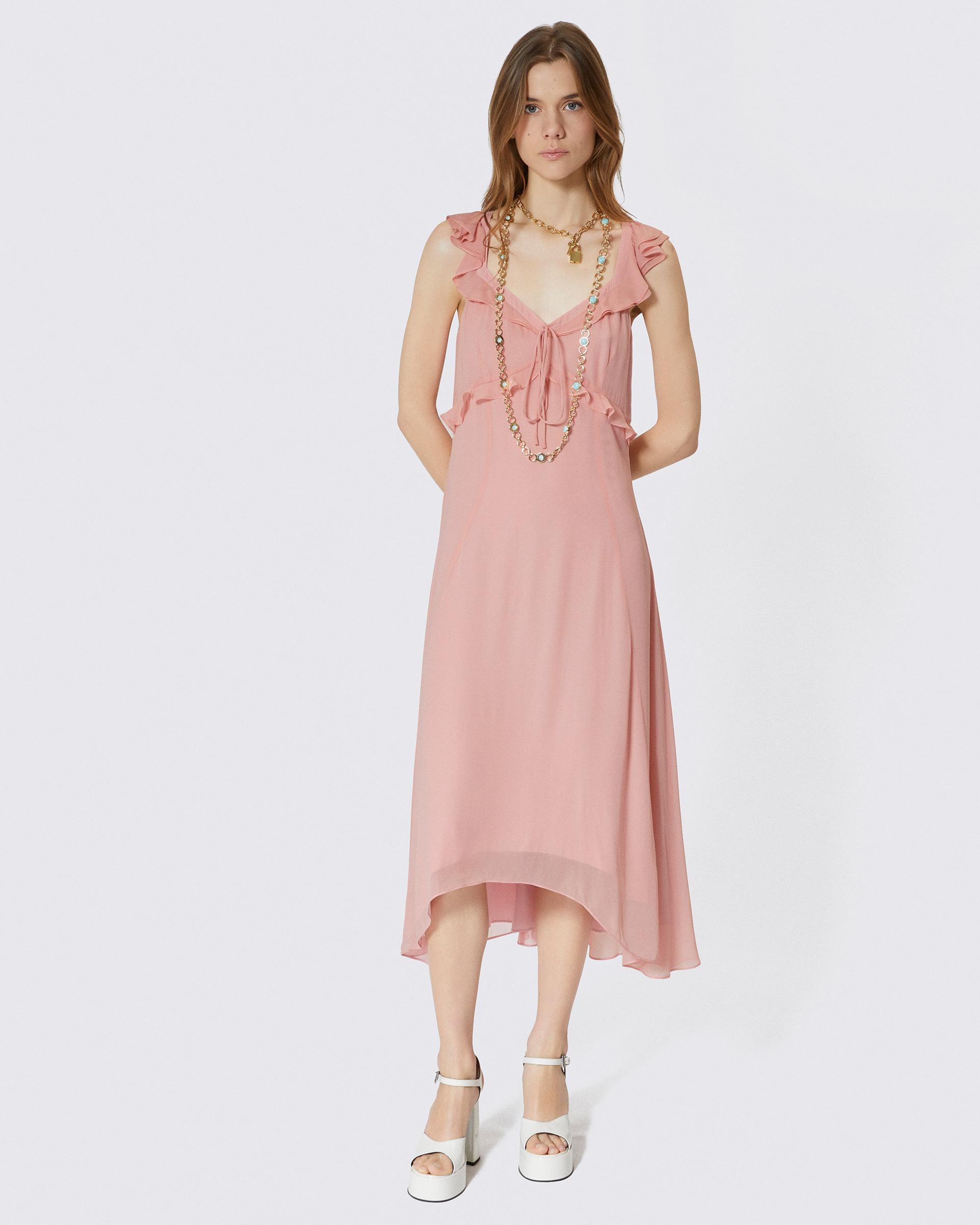 Pink ruffled maxi dress by THE KOOPLES