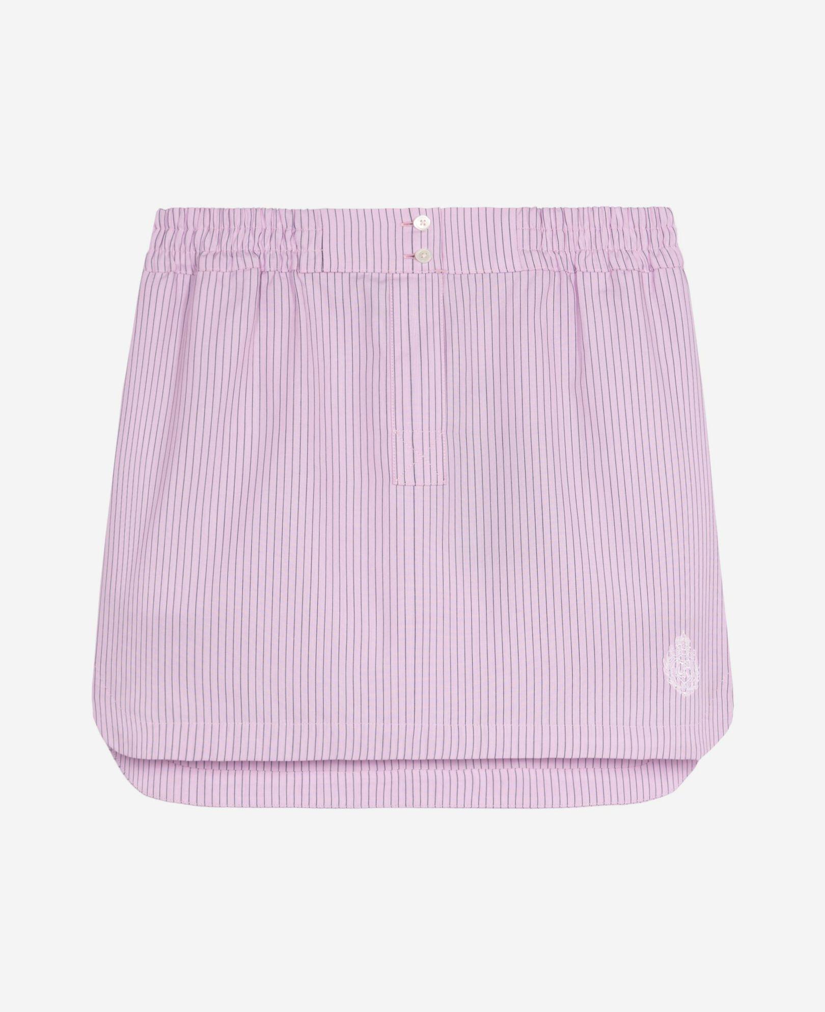 Pink striped short skirt by THE KOOPLES