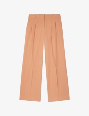 Pleated-Front Wide-Leg High-Rise Lyocell, Linen And Cotton Trousers by THE KOOPLES