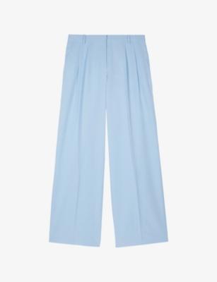 Pleated-Front Wide-Leg High-Rise Lyocell, Linen And Cotton Trousers by THE KOOPLES