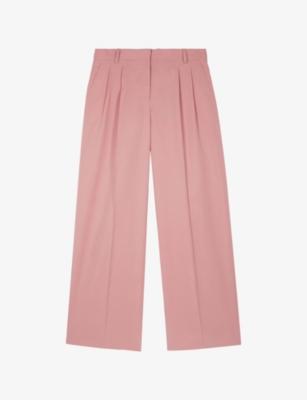 Pleated-Front Wide-Leg High-Rise Lyocell, Linen And Cotton Trousers by THE KOOPLES