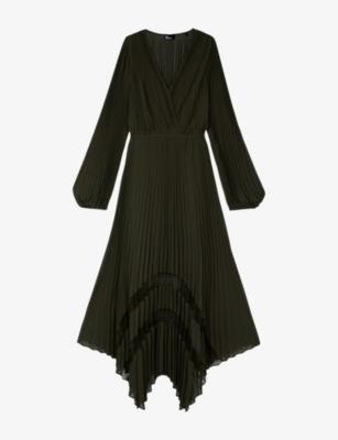 Pleated V-Neck Woven Maxi Dress by THE KOOPLES