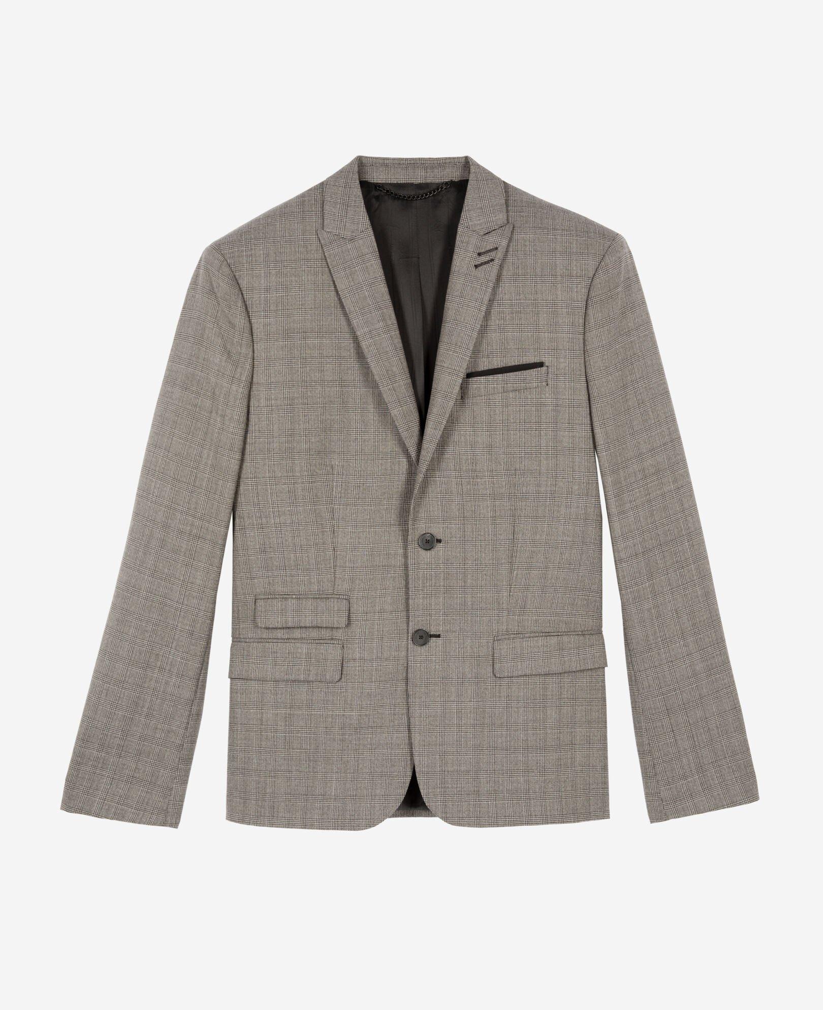 Prince of Wales beige wool suit jacket by THE KOOPLES