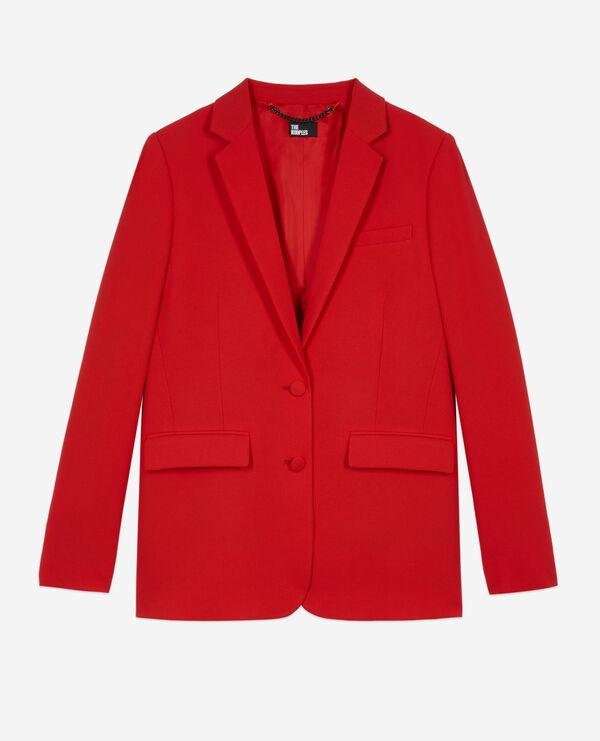 Red crepe suit jacket by THE KOOPLES