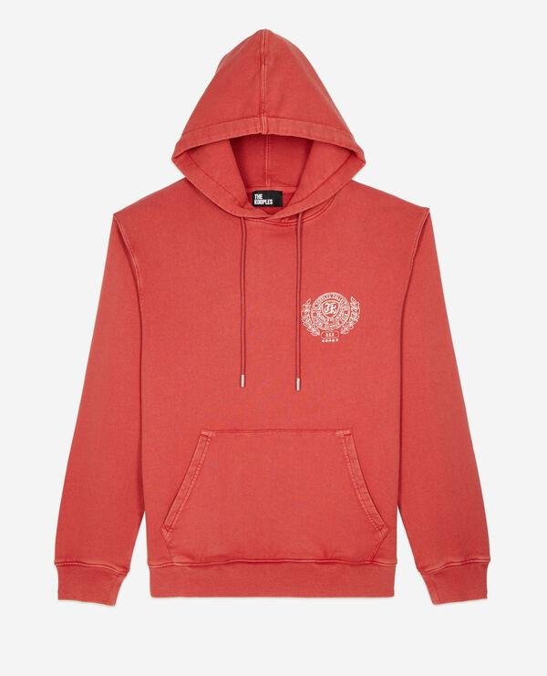 Red sweatshirt with Blazon serigraphy by THE KOOPLES