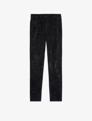 Rhinestone-embellished slim-fit stretch-cotton jeans by THE KOOPLES