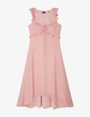 Ruffled V-Neck Woven Midi Dress by THE KOOPLES