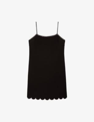 Scalloped Jewel-Embellished Woven Mini Dress by THE KOOPLES