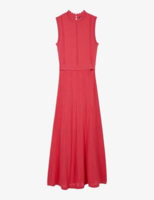 Scalloped-neck slim-fit knitted maxi dress by THE KOOPLES