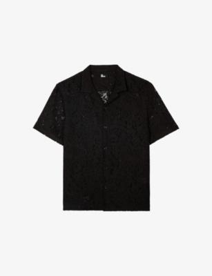 Short-Sleeved Notch-Collar Lace Shirt by THE KOOPLES