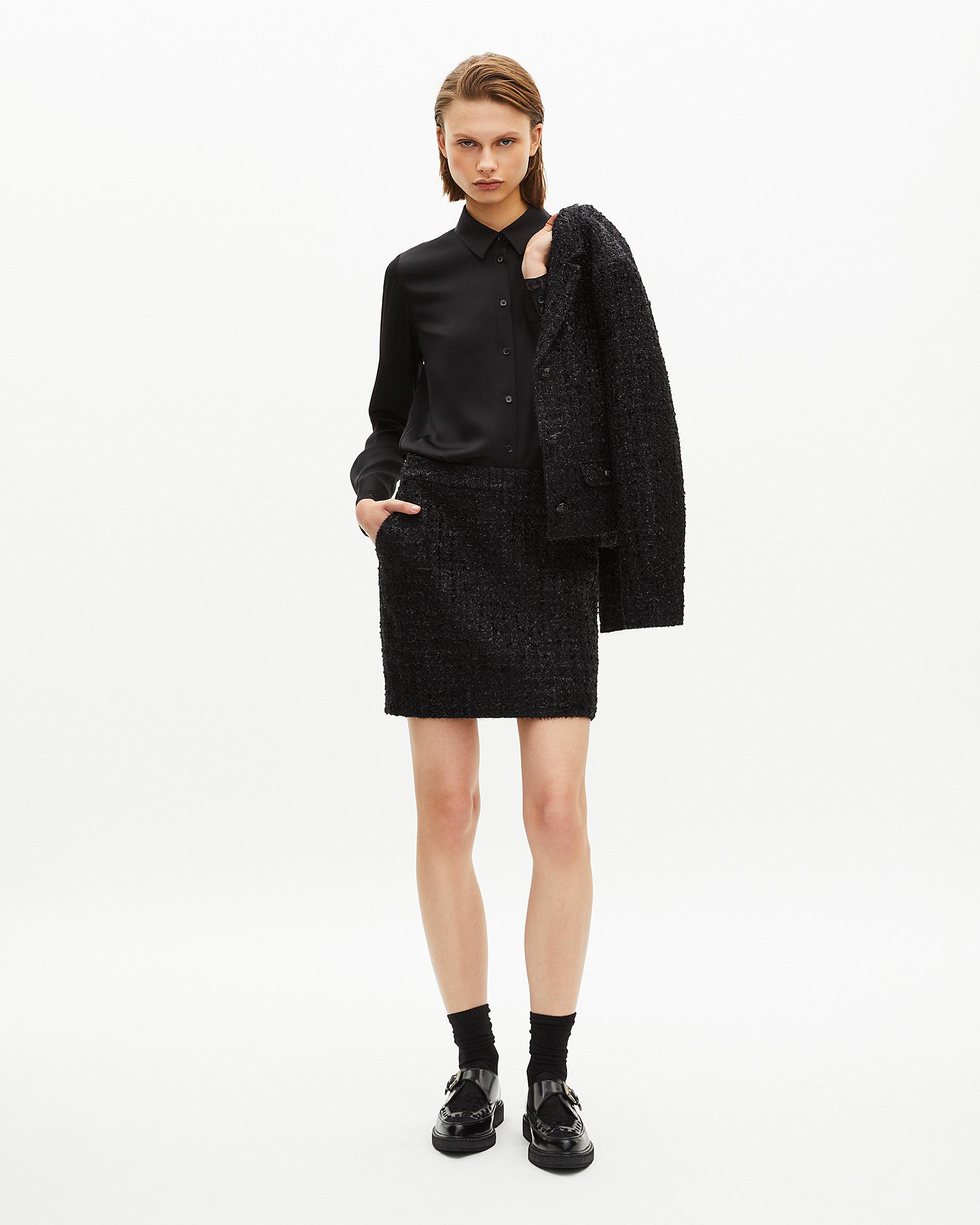 Short skirt in shiny black tweed by THE KOOPLES