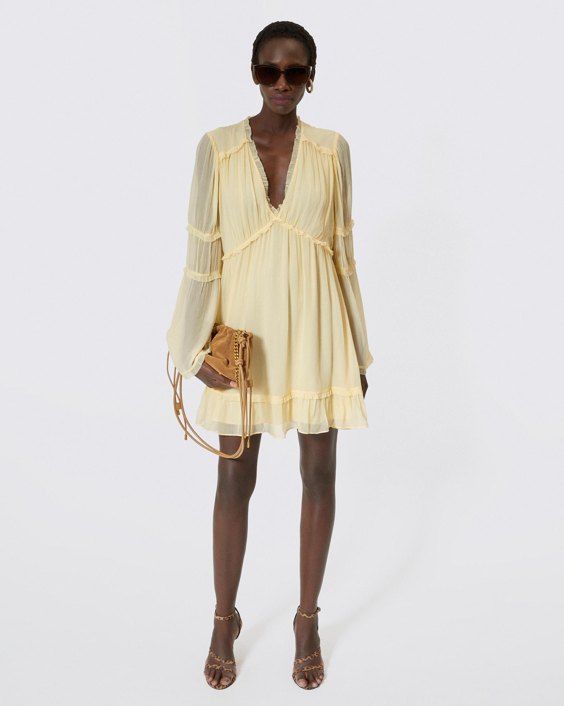 Short yellow ruffled dress by THE KOOPLES