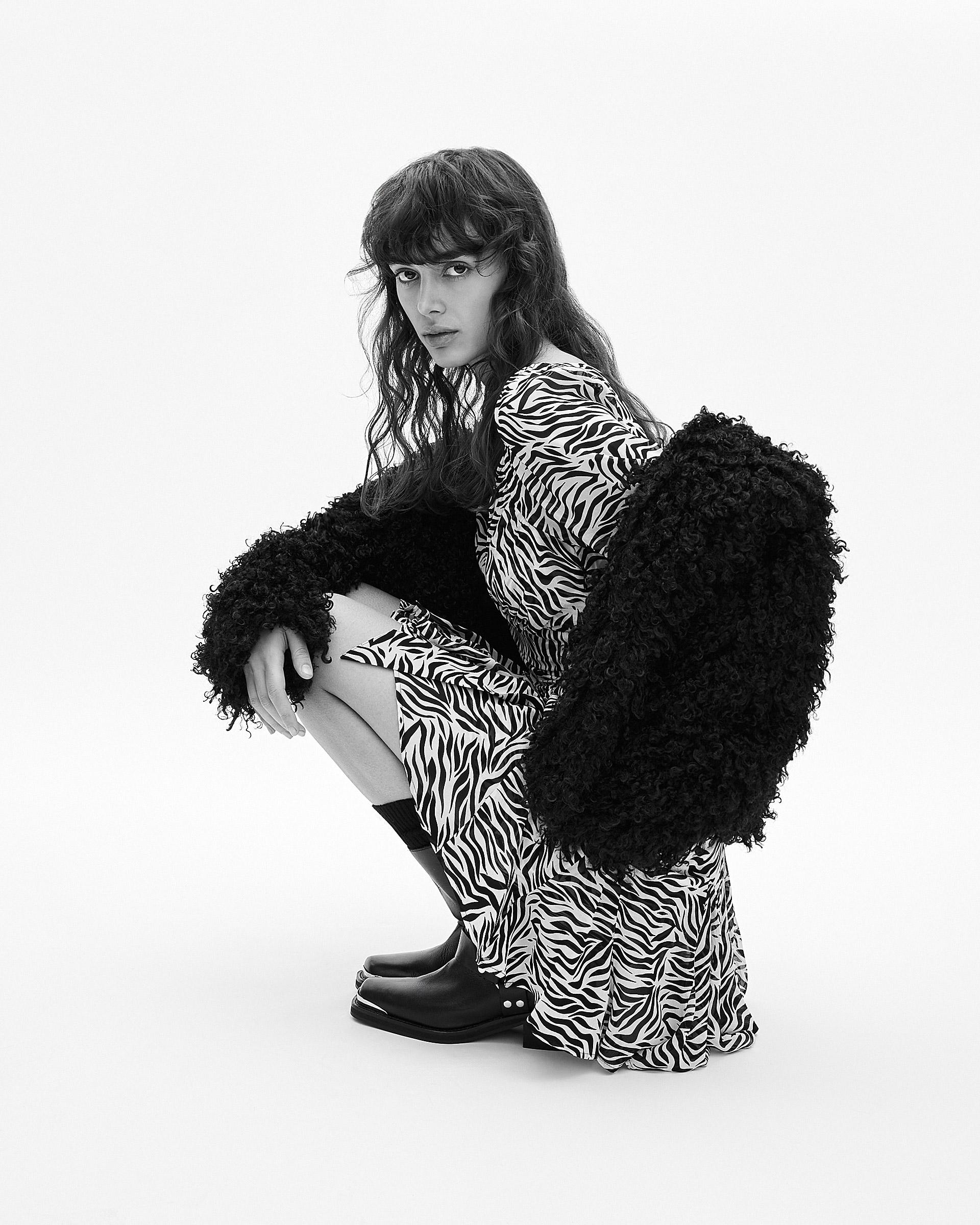 Short zebra print wrap dress by THE KOOPLES