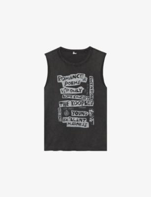 Sleeveless Graphic-Print Cotton T-Shirt by THE KOOPLES