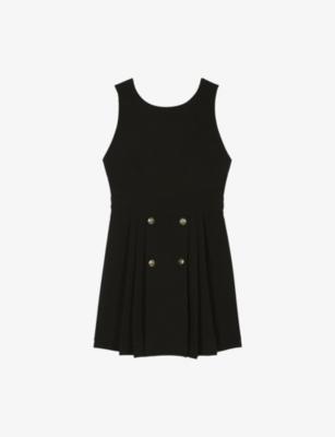 Sleeveless Pleated-Skirt Stretch-Woven Mini Dress by THE KOOPLES