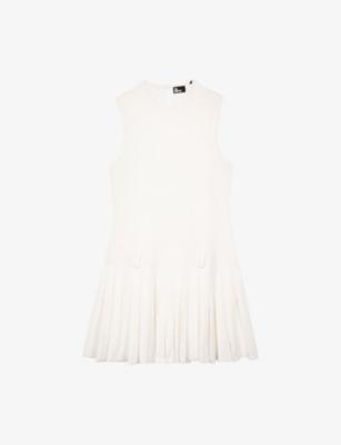 Sleeveless Pleated-Skirt Woven Mini Dress by THE KOOPLES