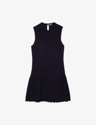 Sleeveless Pleated-Skirt Woven Mini Dress by THE KOOPLES