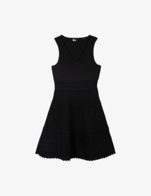 Sleeveless V-Neck Stretch-Woven Mini Dress by THE KOOPLES