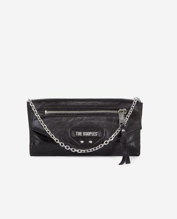 Small Jill black leather pouch with chain by THE KOOPLES