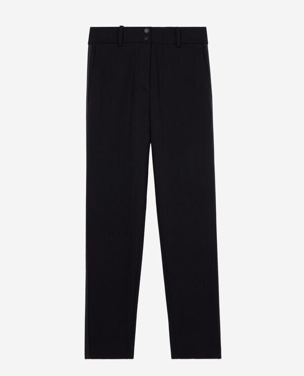 Straight black suit trousers with grosgrain by THE KOOPLES