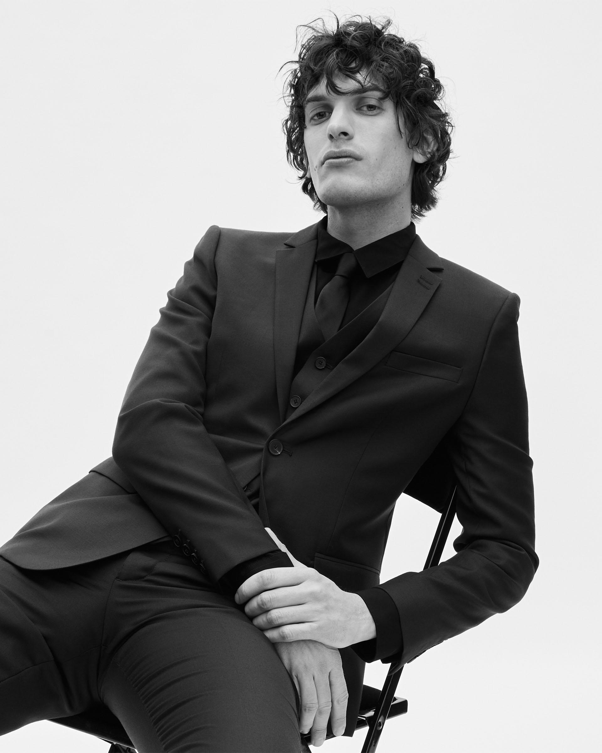 Straight-cut suit jacket in blue wool by THE KOOPLES
