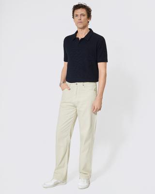 Straight jeans with off-white herringbone pattern by THE KOOPLES