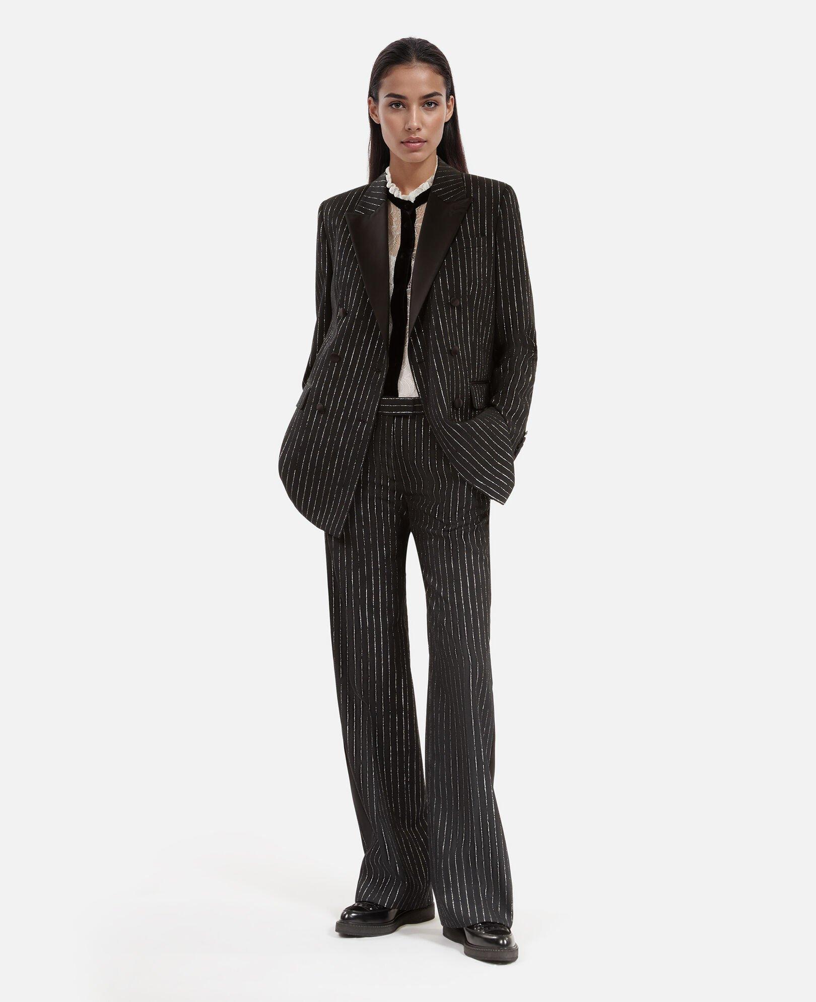 Straight-leg black striped suit pants by THE KOOPLES