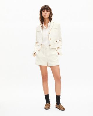 Tailored shorts in ecru tweed by THE KOOPLES