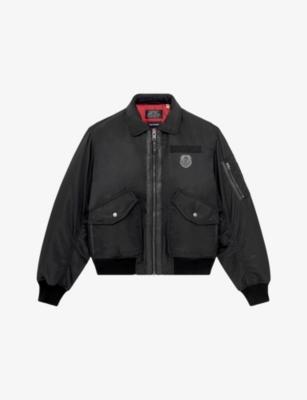 The Kooples x Schott Branded Shell Bomber Jacket by THE KOOPLES