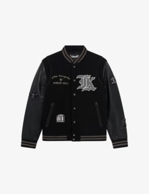 The Kooples x Schott NYC Leather And Wool-Blend Varsity Jacket by THE KOOPLES